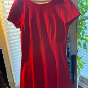 Red fit and  flare dress